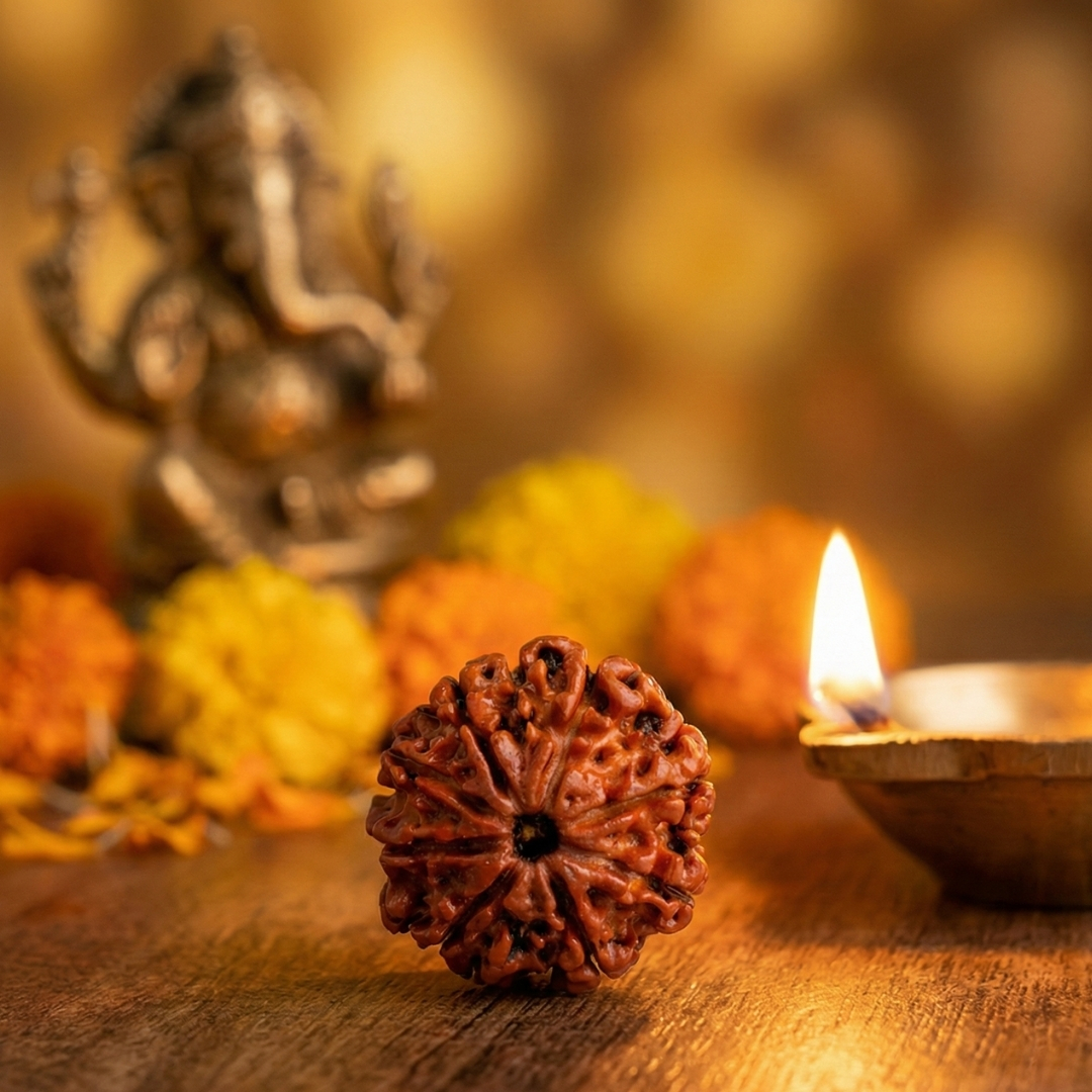 8 Mukhi Certified Rudraksha